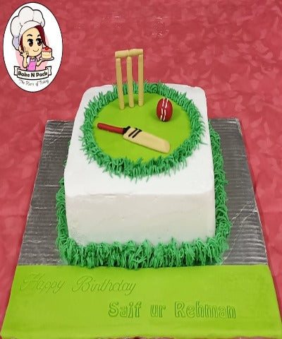Cricket theme cake