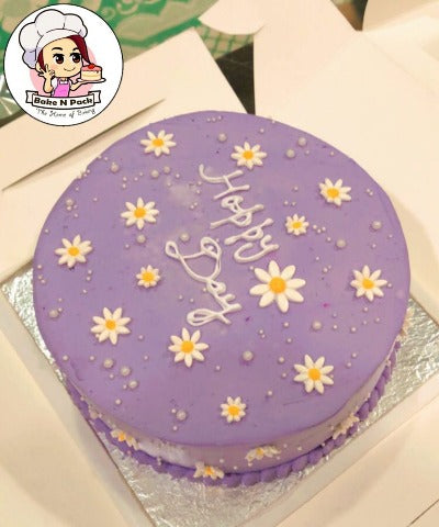Purple Daisy Flower Cake