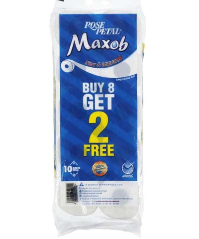 Rose Petal Maxob Toilet Roll Family Pack 8's+2’s Free